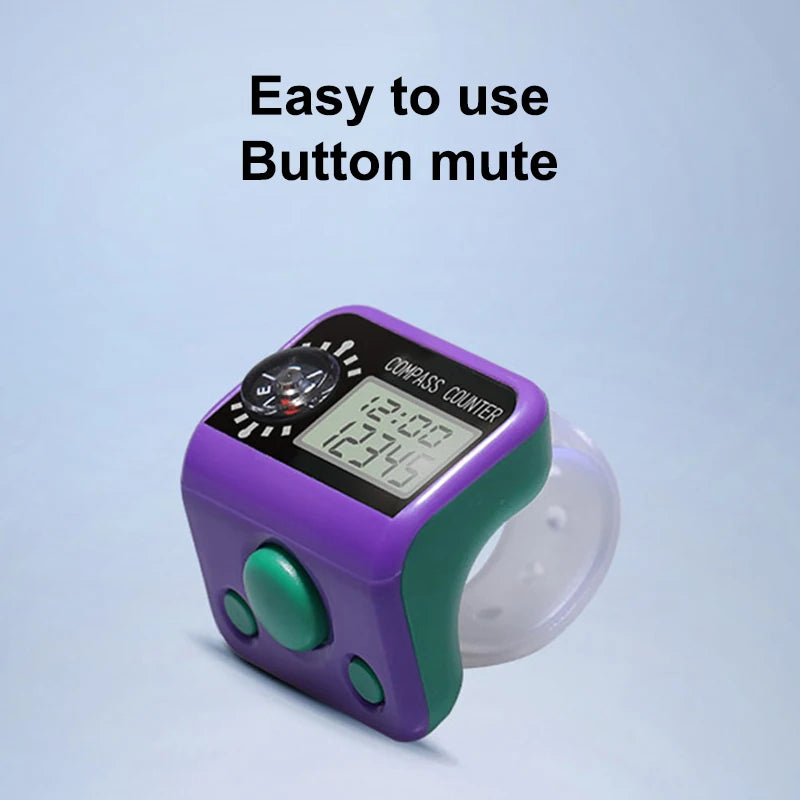 Finger Counter Compass Islamic Tasbih Bead 5 Digital LED Electronic Handheld Tally Counter Clicker Counter Ring