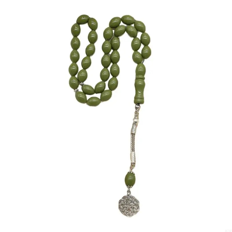 Premium Islamic Tasbih Oval Acrylic Beads Lightweight Portable Muslims Rosary Bracelet For Prayer Spiritual Practice