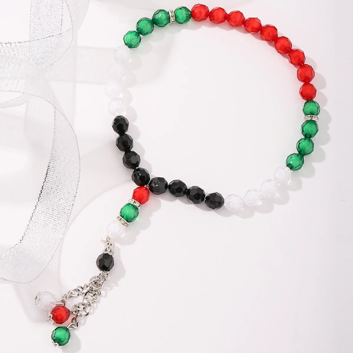 33PCS Holy Muslim Crystal Rosary Prayer Beads Glass Loose Islamic Prayer Beaded Bracelets Prayer Jewelry Accessories Wholesale