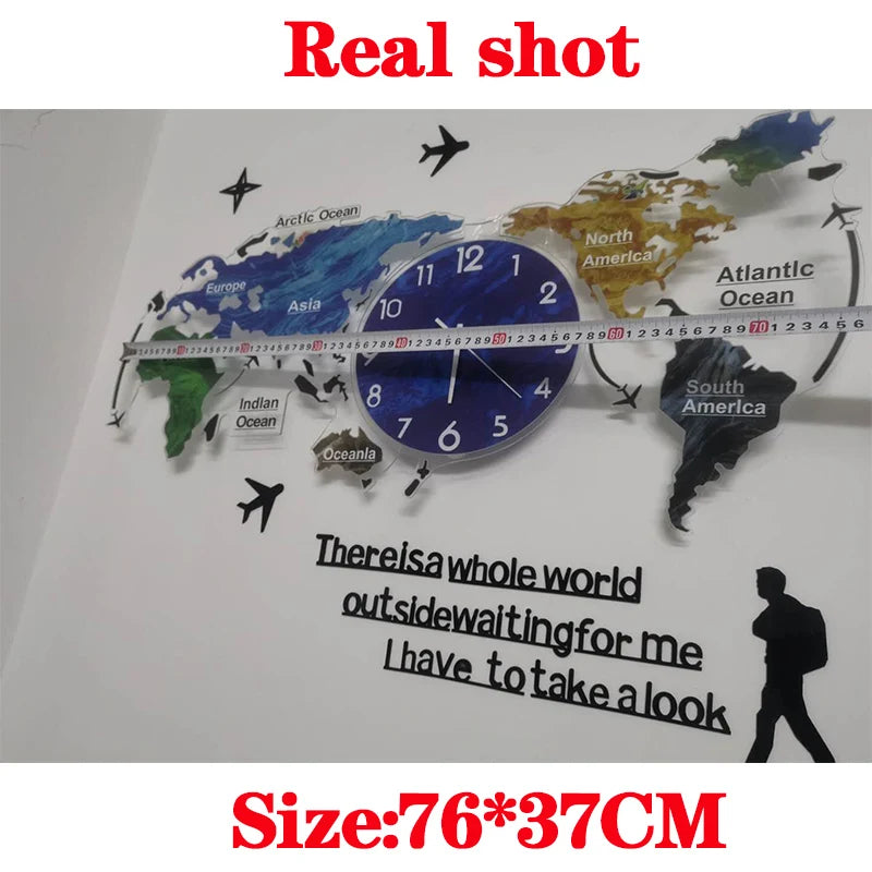 Unique Acrylic Wall Clock 3D DIY Large Wall Hanging Clock with Stickers Home Decorations