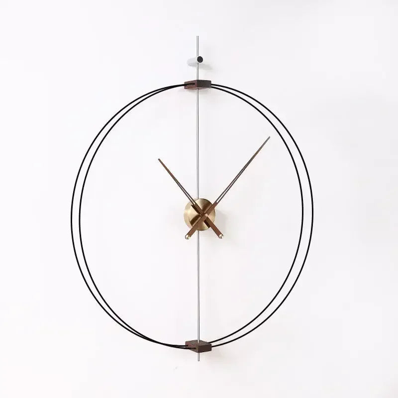 Art Wall Clock Silent Spain Watches Large Living Room Clocks Luxury Minimalist Watch Solid Wood Pointer Home Decoration
