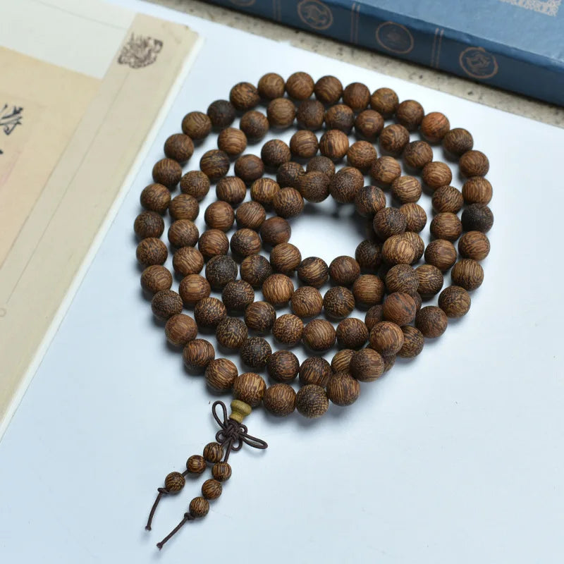 Vietnamese Nha Trang White Kynam Agarwood Bracelet Old-Style Beads Double-Circle Sinkable Rosary With Natural Fragrance Unisex