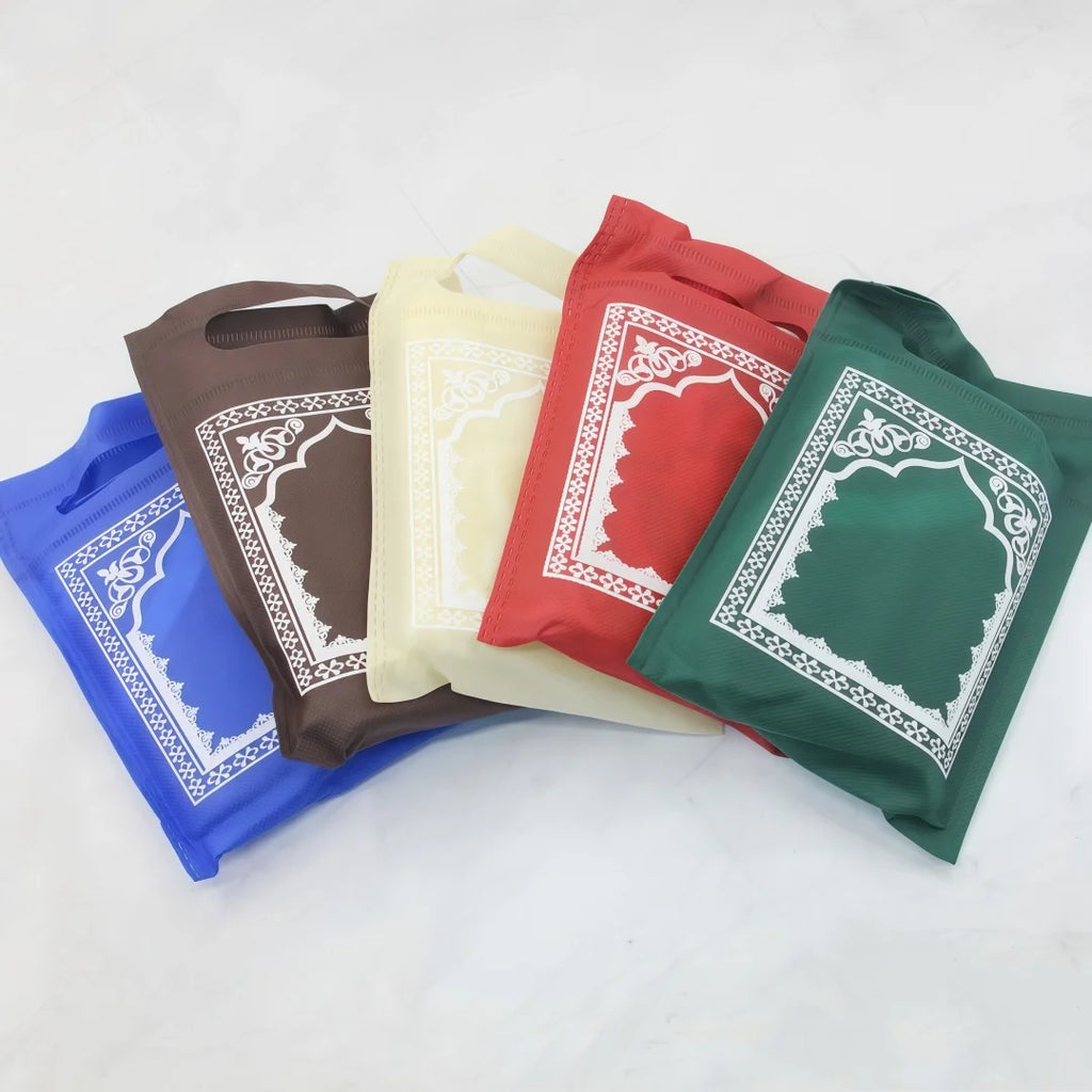 Muslim Portable Prayer Rug Travel  Rainproof Fabric  Prayer Rug Islam Worship Prayer Mat Pocket Pilgrimage Rug