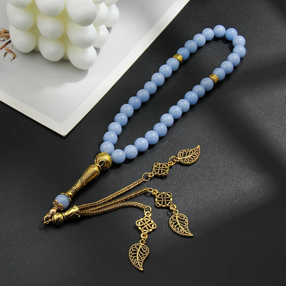 Creative 33 Luminous Stone Muslim Rosary Bracelet 8mm Handmade Prayer Bead Bracelet (Dhikr) Ideal Gift for Ramadan