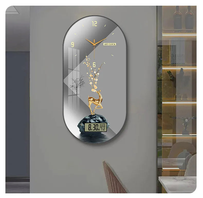 Nordic luxury Wall Clock Living Room Household Fashion Restaurant Decorative Painting Creative Wall Hanging Silent Clock
