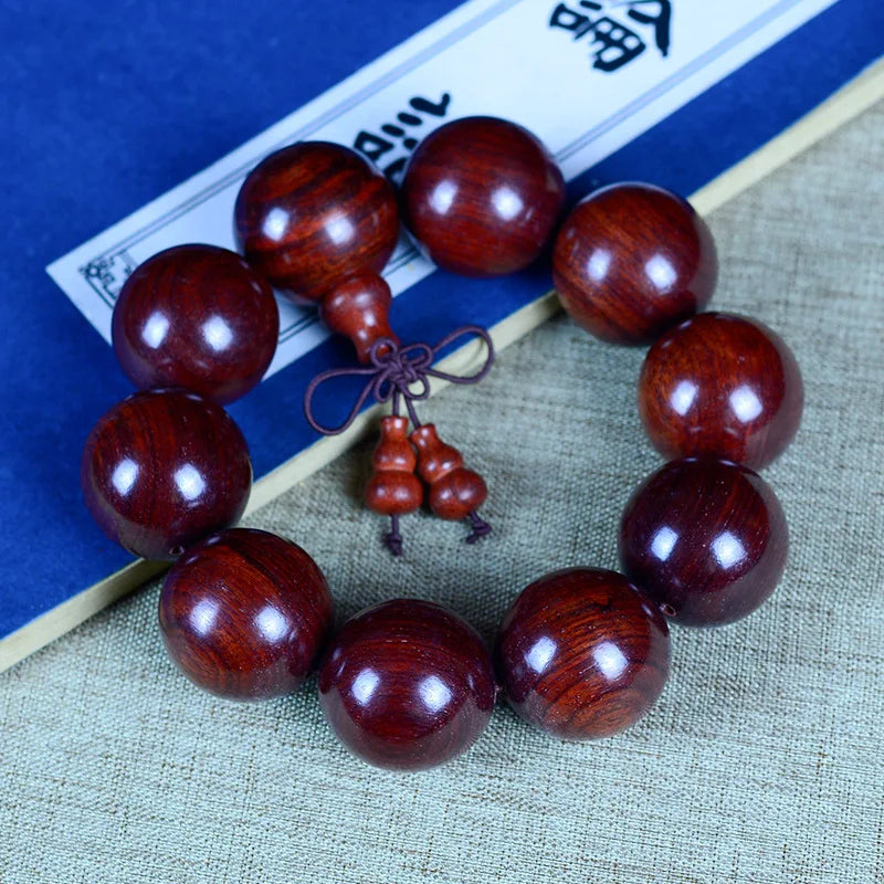 Jifangyuan Gaomi Old Materials Pterocarpus Santalinus Red Sandalwood Rosewood Beads Men Ladies Bracelet Rosary Bracele