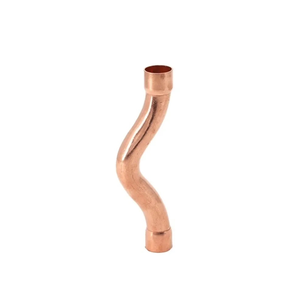 15-35mm Weld Socket End Feed Solder Arch Bridge Bend Bow Pure Copper Pipe Fitting Connector Air-Coniditioning