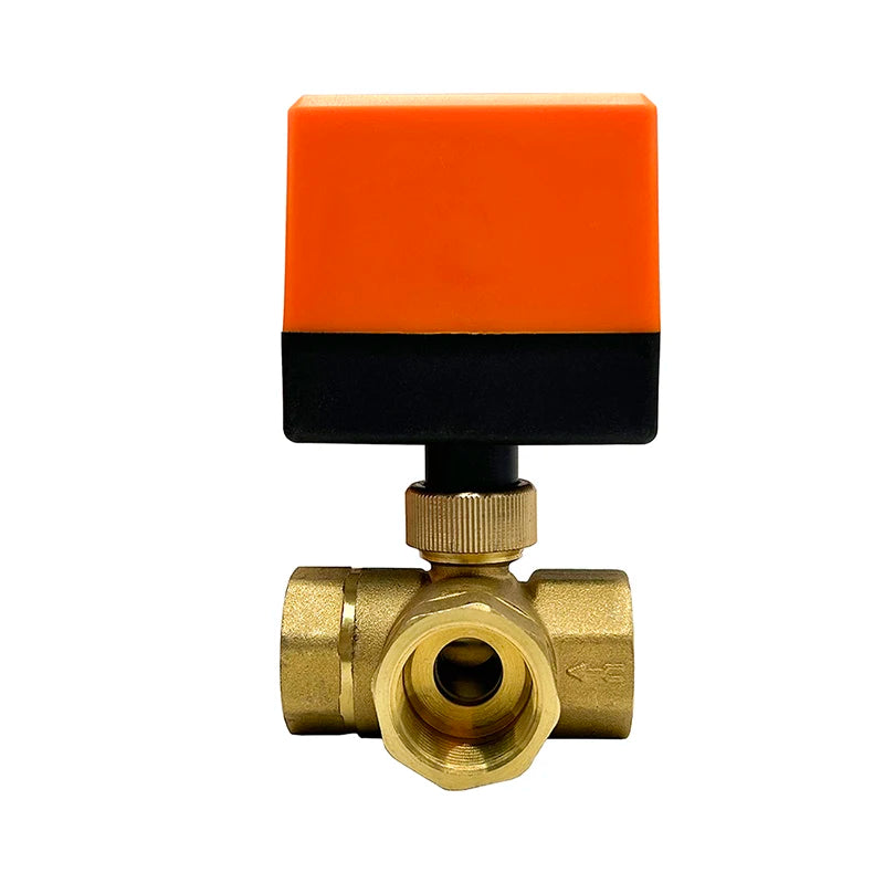 1/2" 3/4" 1" 1-1/4" 1-1/2" 3 Way Motorized Ball Valve T/L Type 220V 24V 12V 3 Wire 2 Control Electric Ball Valve