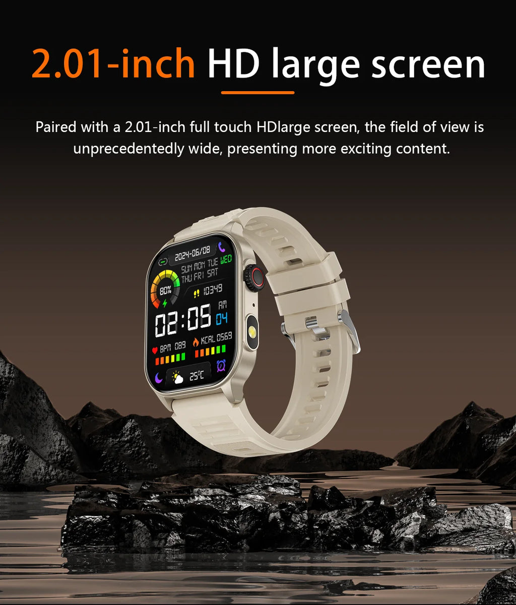 LIGE Smart Watch for Men Women LED Flashlight Full Touch Screen Sport Fitness Watches BT Call Digital Smartwatch Wristwatch New