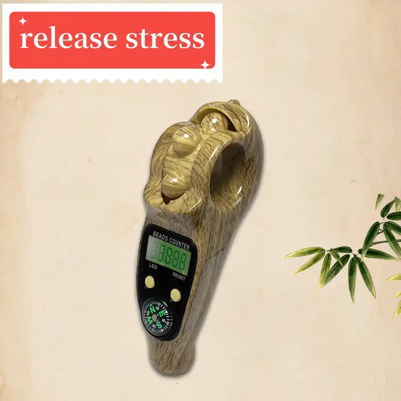 Decompression Handheld Rolling Beads Ring LED Electronic Counter LCD Electric Digital Display Hand Held Compass Counter Tools