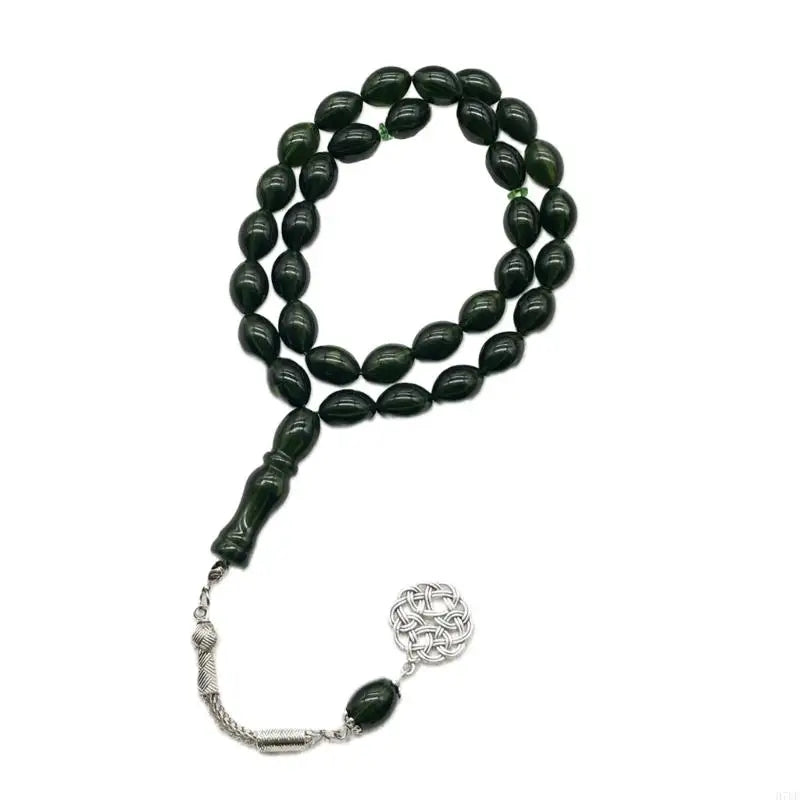 Premium Islamic Tasbih Oval Acrylic Beads Lightweight Portable Muslims Rosary Bracelet For Prayer Spiritual Practice