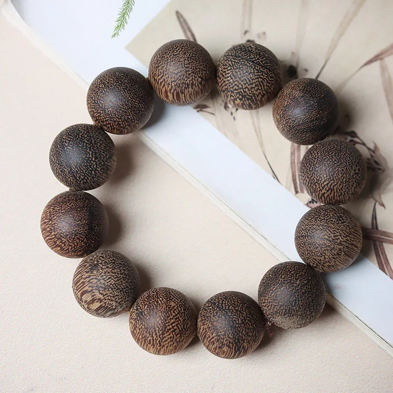 Vietnamese Nha Trang White Kynam Agarwood Bracelet Old-Style Beads Double-Circle Sinkable Rosary With Natural Fragrance Unisex