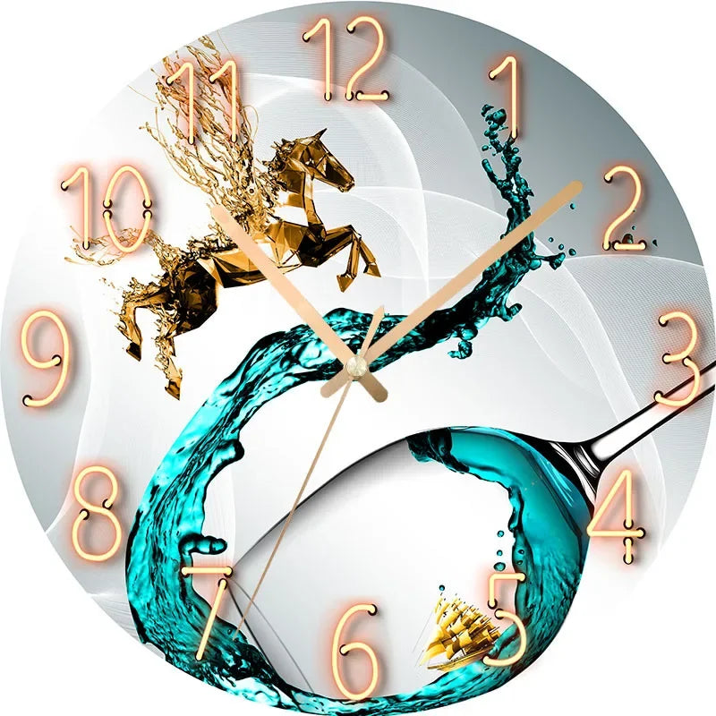 12 inch Modern Silent Wall Clock Non-ticking Silent Digital Wall Clock Silent Movement Without Ticking Living Room Decoration