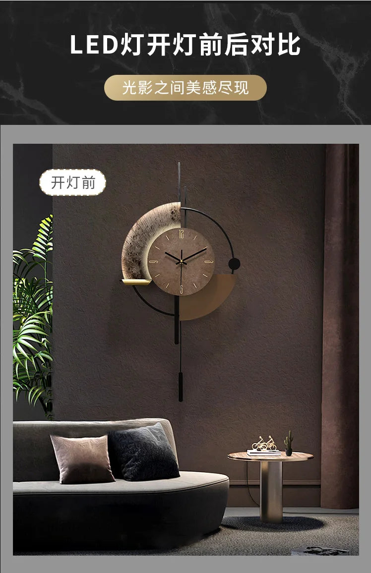 Being an artist of life, modern minimalist voice controlled luminous wall clock