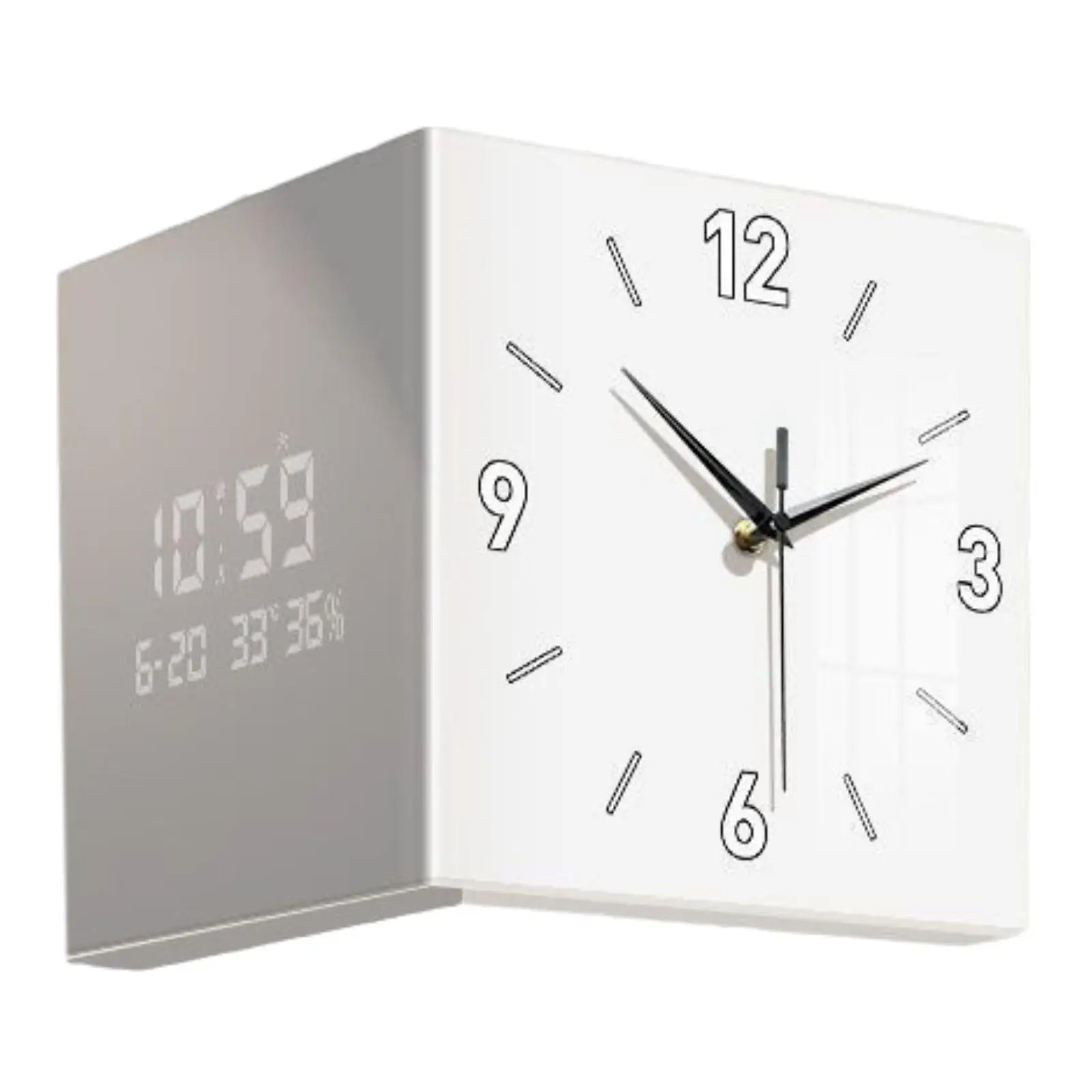 Double Sided Corner Clock Ornament Outdoor Gifts Indoor Wall Mounted Easy to Read Face Wall Clock Living Room Patio Decoration