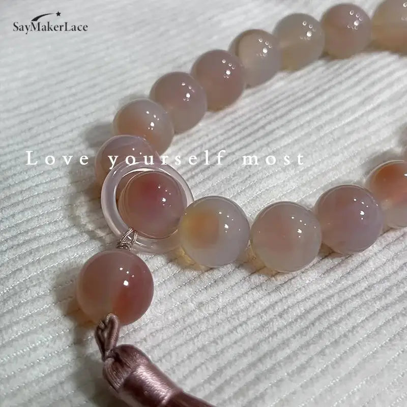 1pcs Green Jade Stone 12mm Beads Tassel Bracelet Necklace Tibetan Buddhist Buddha Charm Rosary Yoga Men Woman Jewelry