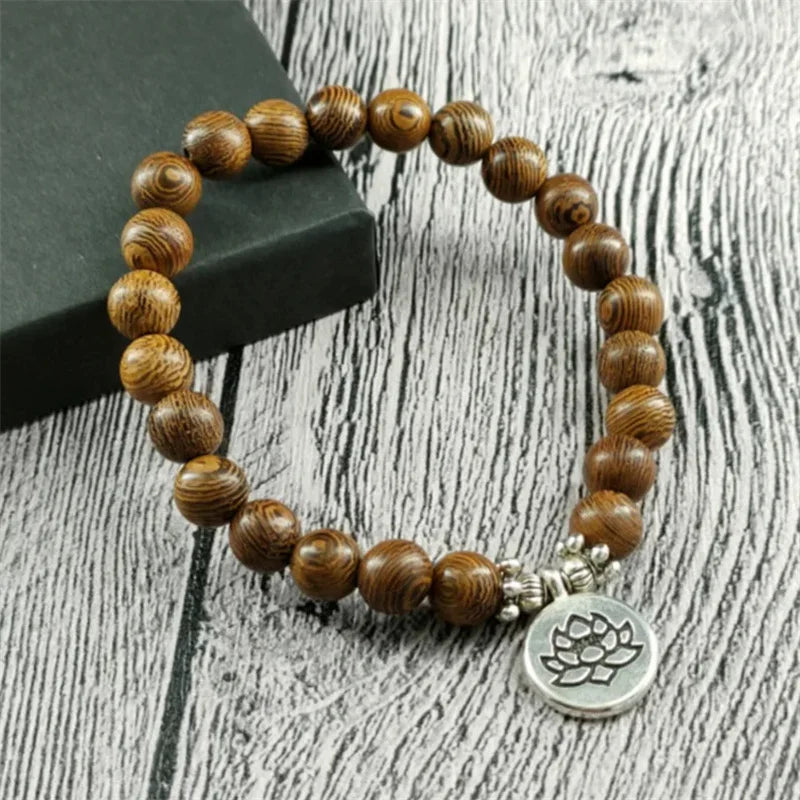 Wood Multi-layer Prayer Beads Bracelet Charm Meditation Yoga Rosary Lucky Wooden Bracelet For Women Men Jewelry Drop shipping