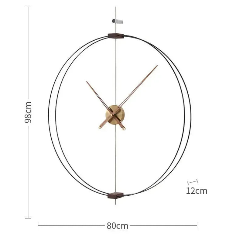 Art Wall Clock Silent Spain Watches Large Living Room Clocks Luxury Minimalist Watch Solid Wood Pointer Home Decoration