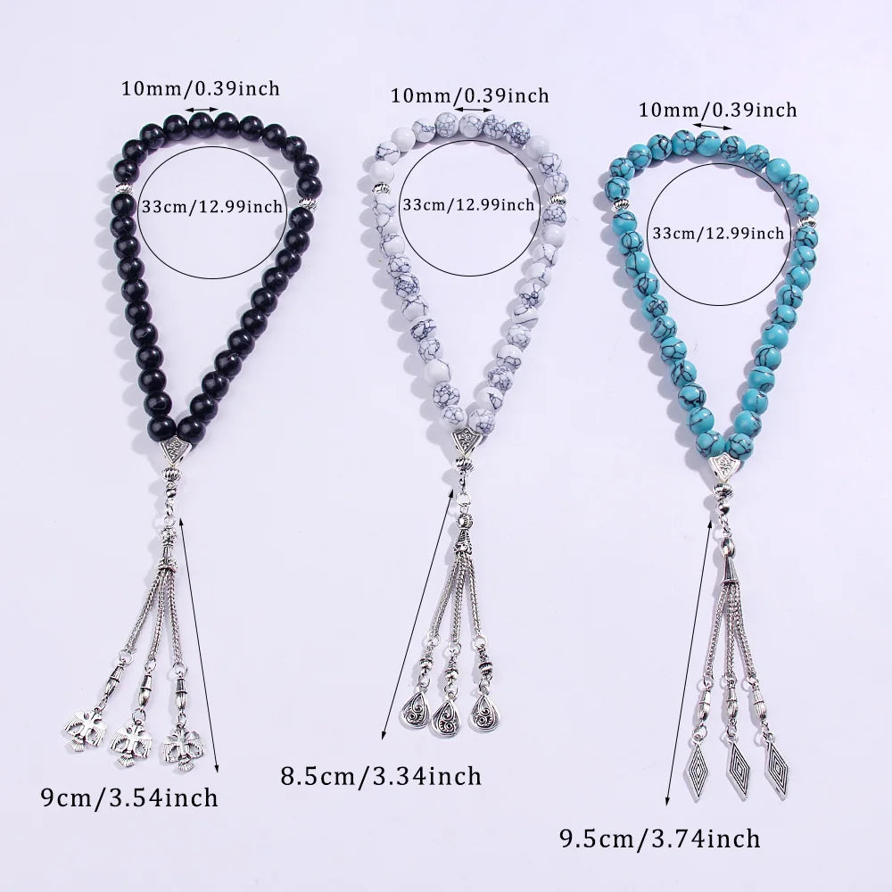 10mm Muslim rosary bracelet, handmade prayer beads, suitable for Salah and Dhikr, Eid al-Fitr, Ramadan and Holy Day gifts