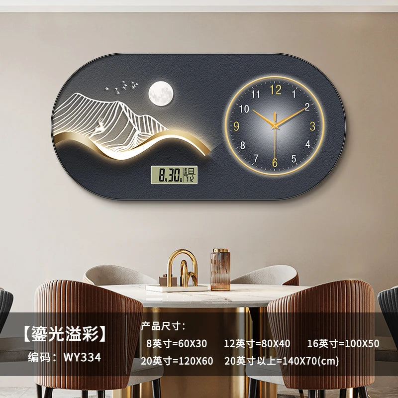 Modern minimalist living room wall clock high-end creative fashion clock restaurant bedroom wall-mounted electronic clock