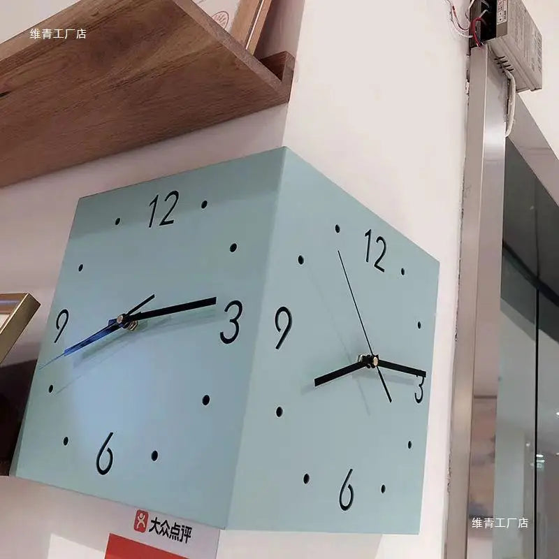 2025Simple and creative corner double-sided wall clock, double-sided clock, living room, silent corner clock, universal