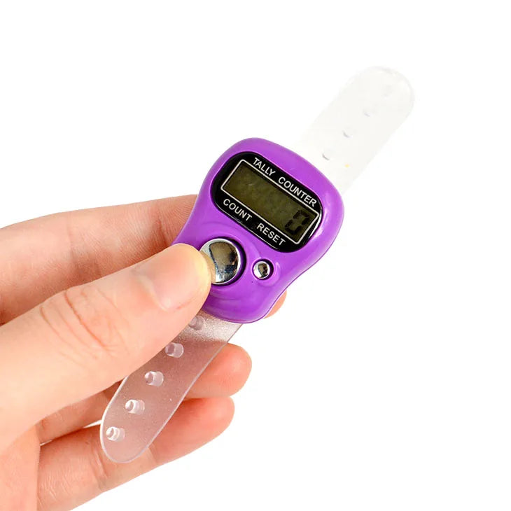 1Pcs Mini Digital Hand Ring Tally Counter LCD Screen Display Electronic Finger Counter W2F
