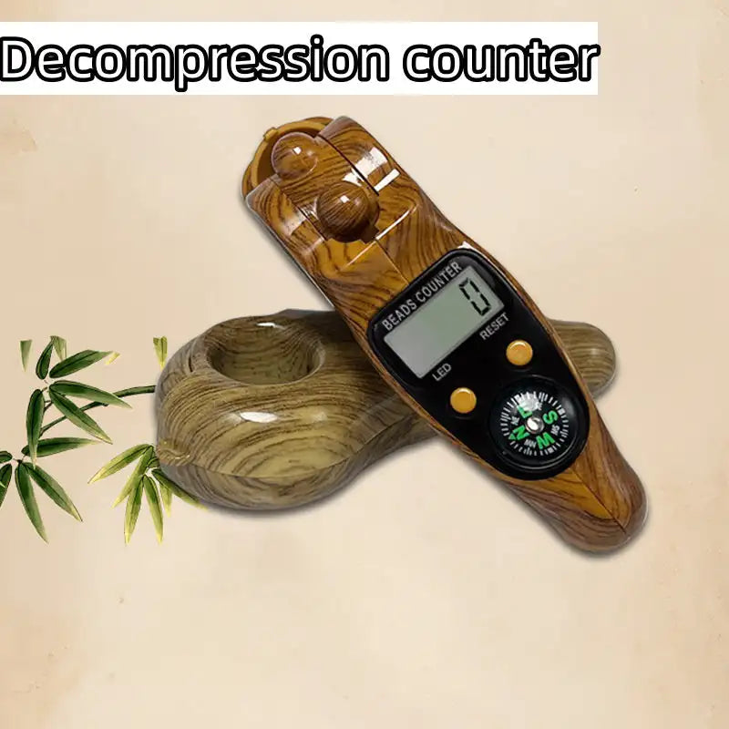 Decompression Handheld Rolling Beads Ring LED Electronic Counter LCD Electric Digital Display Hand Held Compass Counter Tools