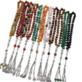11pcs Islamic 33 Beads Glass Tasbih Arabic Prayer Misbaha Sebha Bracelet Hand Chain Muslim Rosary Jewelry for Men Women Gift