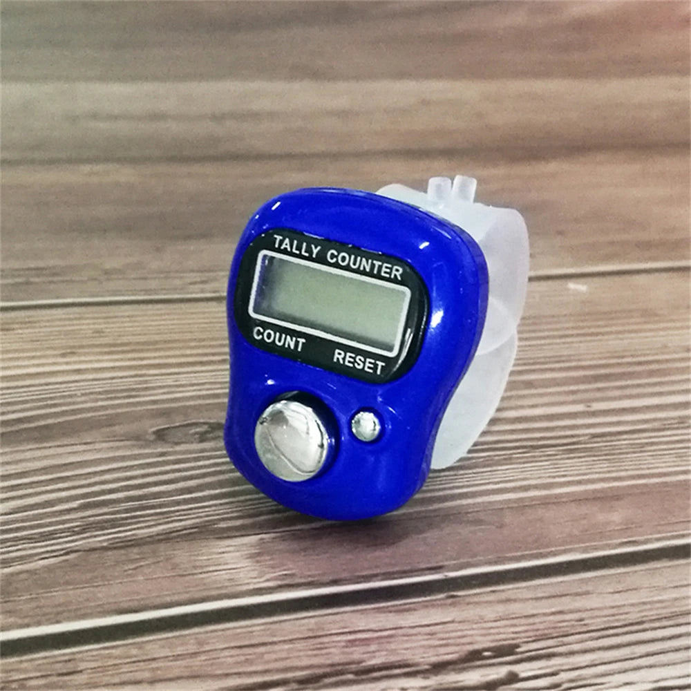 Mini Finger Counter Electronic Digital Finger Ring Tally Counter Hand Held Knitting Row Counter Clicker Point Marker Counter LCD