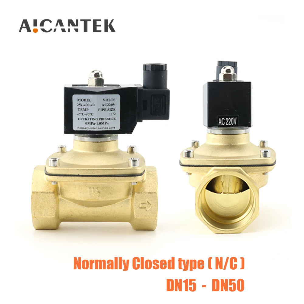 1/2" 3/4" 1" 2" DN15 DN20 DN25 DN32 DN50 Electric Ball Valve 12V 24V 220V 110V Solenoid Valve Normally Closed for Water Oil Air