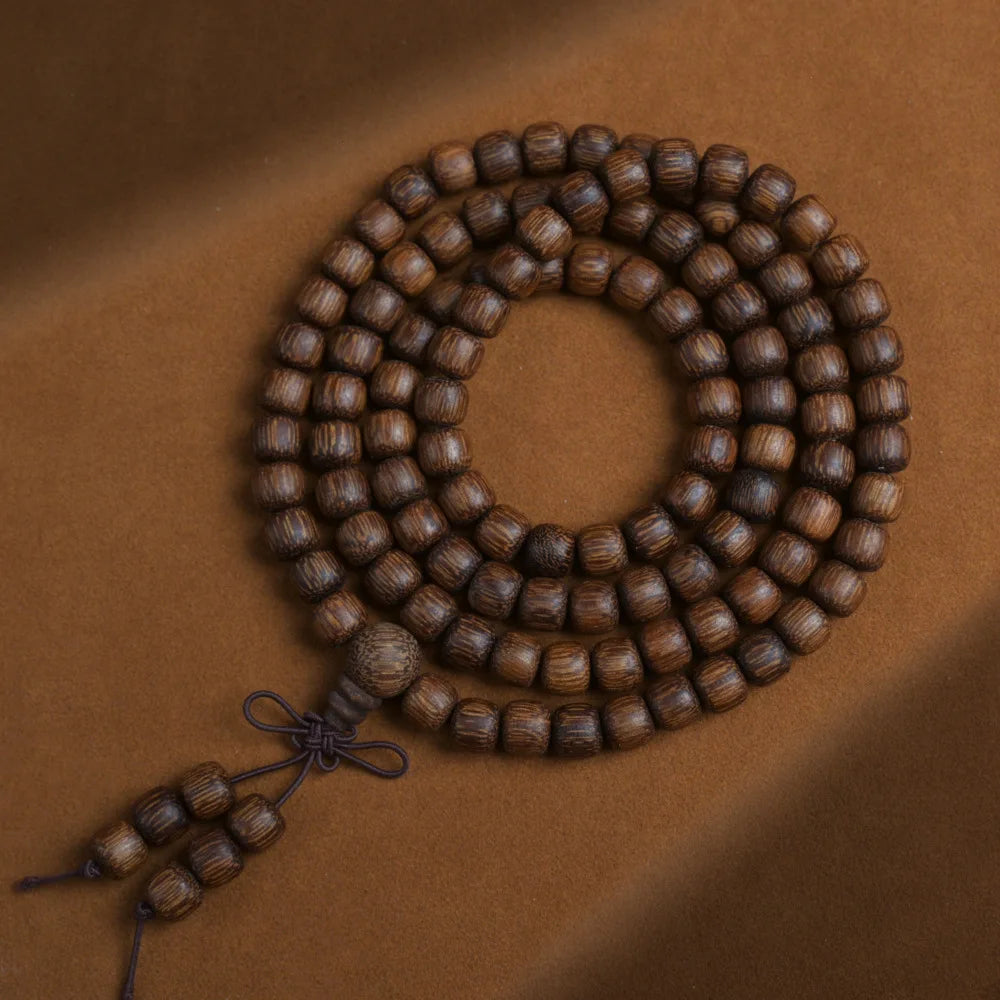 Vietnamese Nha Trang White Kynam Agarwood Bracelet Old-Style Beads Double-Circle Sinkable Rosary With Natural Fragrance Unisex