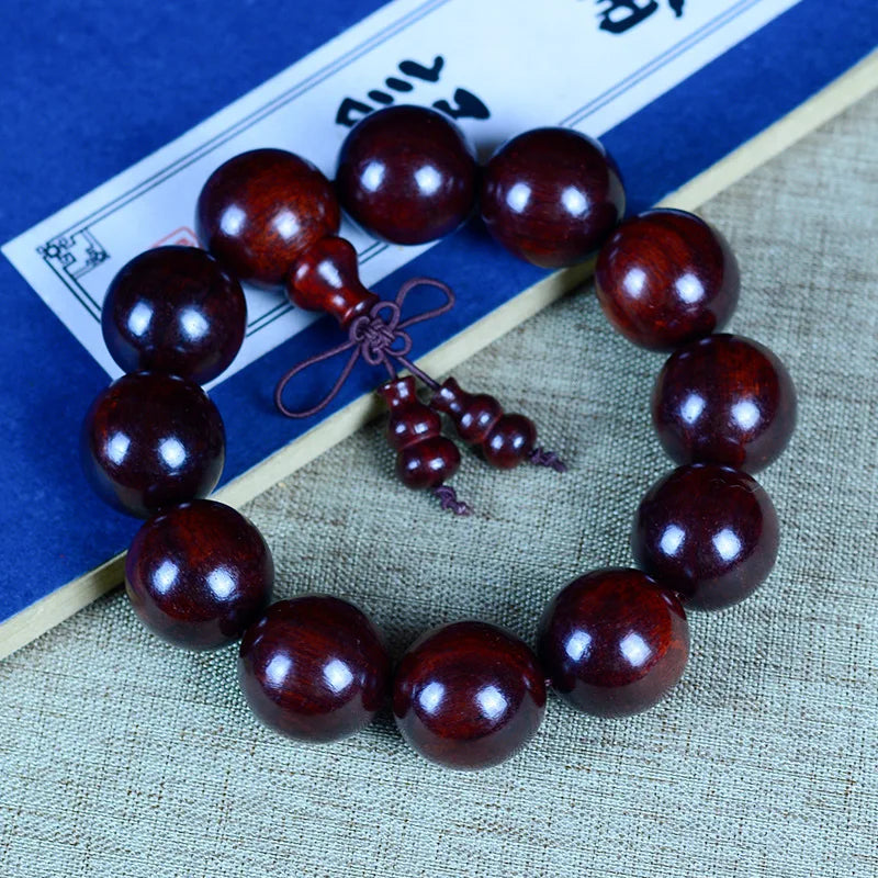 Jifangyuan Gaomi Old Materials Pterocarpus Santalinus Red Sandalwood Rosewood Beads Men Ladies Bracelet Rosary Bracele
