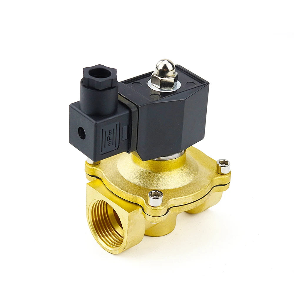 1/2" 3/4" 1" Normally Closed Brass Electric Solenoid Valve DN15 DN20 DN25 Pneumatic For Water Oil Air 12V 24V 220V