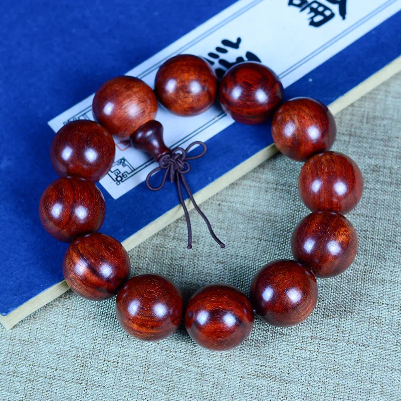 Jifangyuan Gaomi Old Materials Pterocarpus Santalinus Red Sandalwood Rosewood Beads Men Ladies Bracelet Rosary Bracele