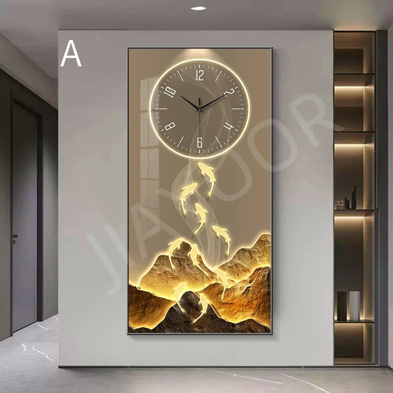 Modern Creative LED Wall Clock Lamps Mural Lighting Corridor Living Room Entrance Staircase Lustre Indoor Home Decoration Lights