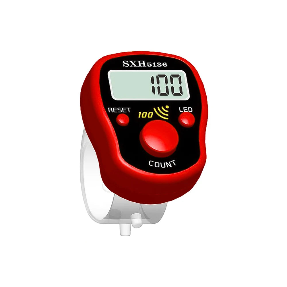 SXH-5136 Electronic Counter Finger Clicker Finger Counter Finger Ring Modeling with Backlight 5 Random Colors Shipping