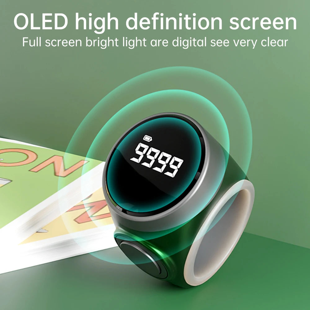 Smart Tasbih Tally Counter Digital Electronic Finger Ring Tally Counter Muslims Tasbeeh Zikr Ring Prayer Time Vibration Reminder