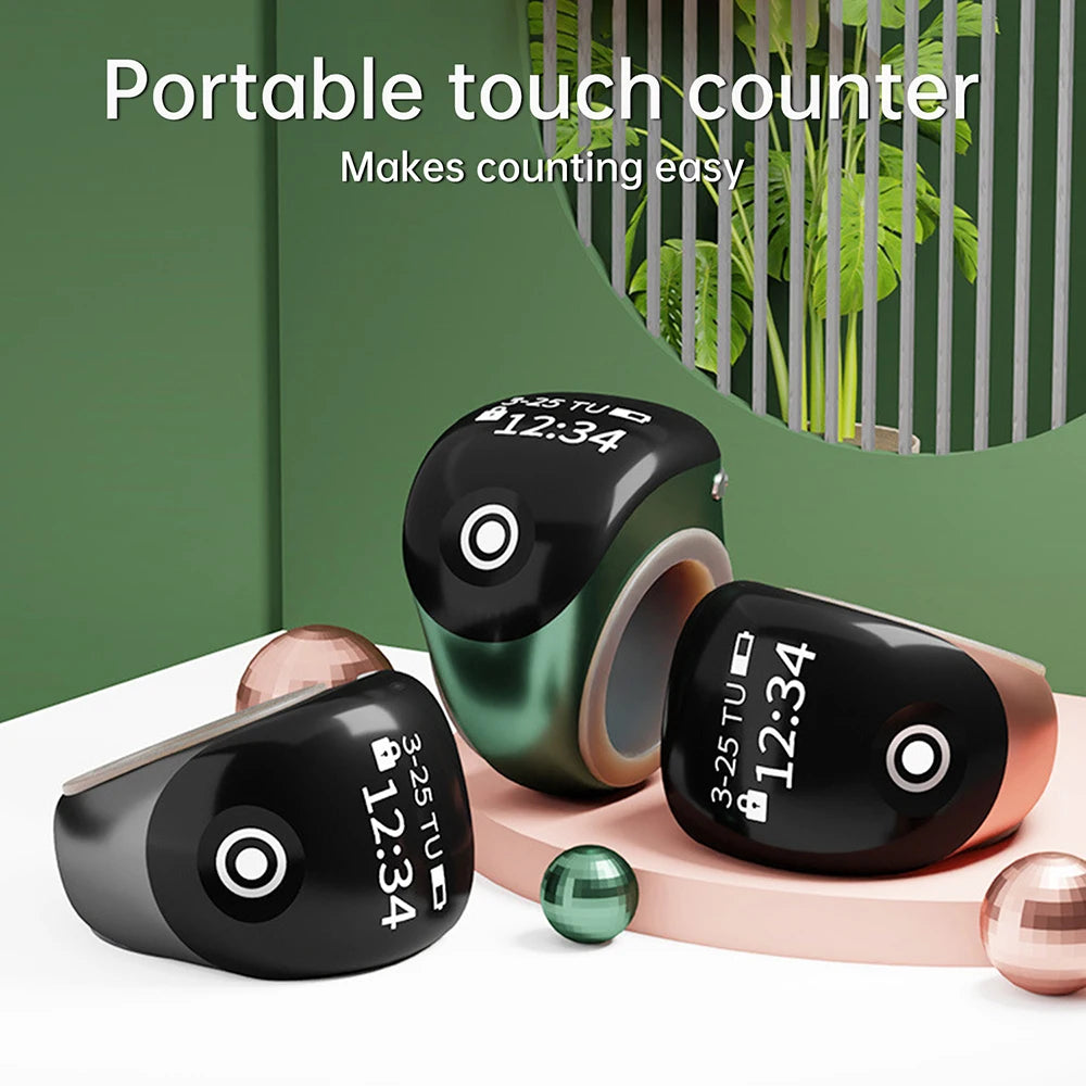 S8pro Digital Counter With OLED Dispaly Screen Finger Counters Type-C 120mah Charging Battery Smart Ring Touch Tally Counter