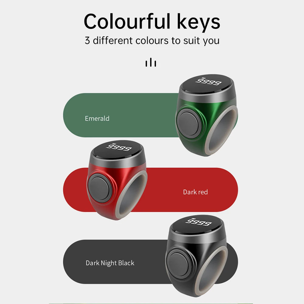 Smart Tasbih Tally Counter Digital Electronic Finger Ring Tally Counter Muslims Tasbeeh Zikr Ring Prayer Time Vibration Reminder