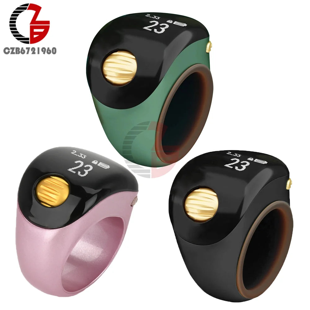 Smart Tasbih Tally Counter Digital Electronic Finger Ring Tally Counter Muslims Tasbeeh Zikr Ring Prayer Time Vibration Reminder