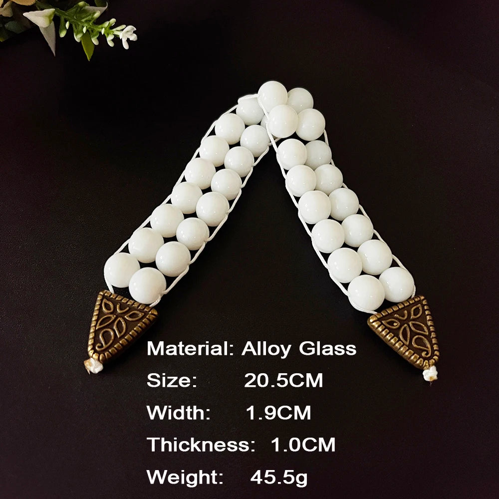 NJ11 New Rosary Men Glass Black White Beads Alloy Flip Muslim Islamic Prayer Bracelets Meditation Transforming Fate Jewelry Gift