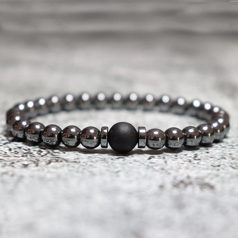 New In Unique Men Bracelet Set Luxury Black Zirconia Braclet Homme Natural Lava Tiger Eyes Stone Braslet Beaded Accessories Gift