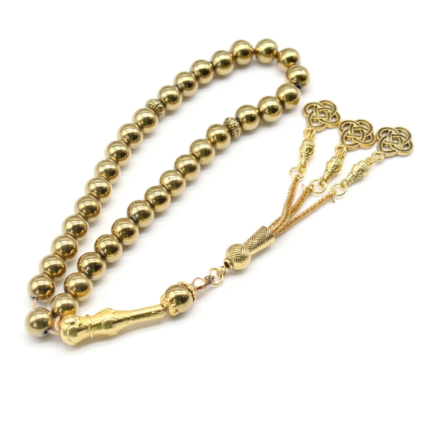 33 Beads 8mm Black Onyx Tasbih, Muslim Prayer Beads in Black Gold Silver, Islamic Rosary for Daily Worship & Fashion