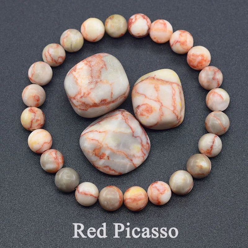 Genuine Tree Patterned Agates Beads Bracelet Woman Real Natural Moss Agates Bracelets Man Energy Stones for Healing Fengshui