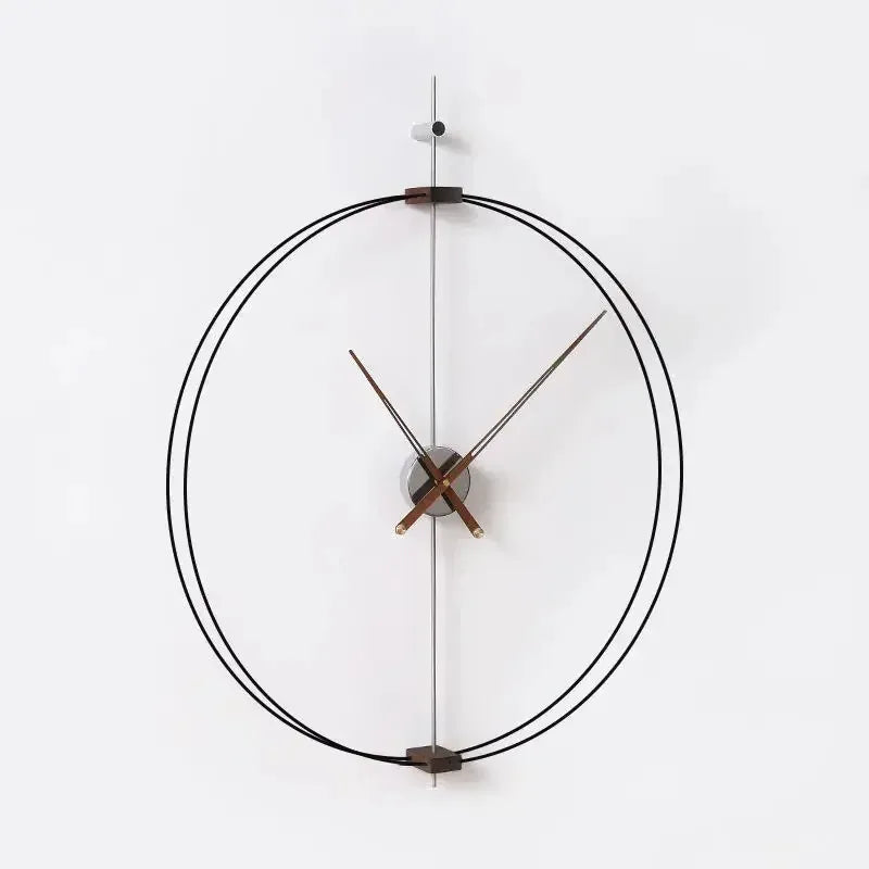 Art Wall Clock Silent Spain Watches Large Living Room Clocks Luxury Minimalist Watch Solid Wood Pointer Home Decoration