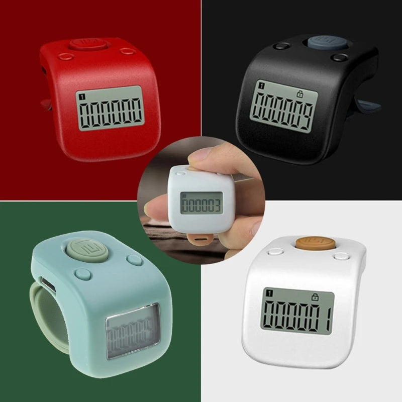 Mini Rechargeable Digital LCD Electronic Finger Ring Hand Tally Counter Six/6 Digit Buddha Beads/Prayer Counter Clicker 6XDD