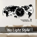 Large 3d Wall Clock Creative World Map Wall Clocks Living Room Luxury Decoration Clock Modern Design Bedroom Silent Clocks