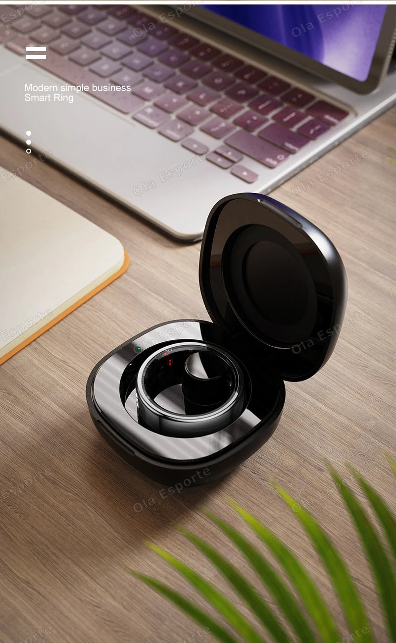 R11 Smart Ring with Display Screen and Touch, Zikr Tasbih Counter, With Charging Box, Health Manager,5ATM Waterproof For Android