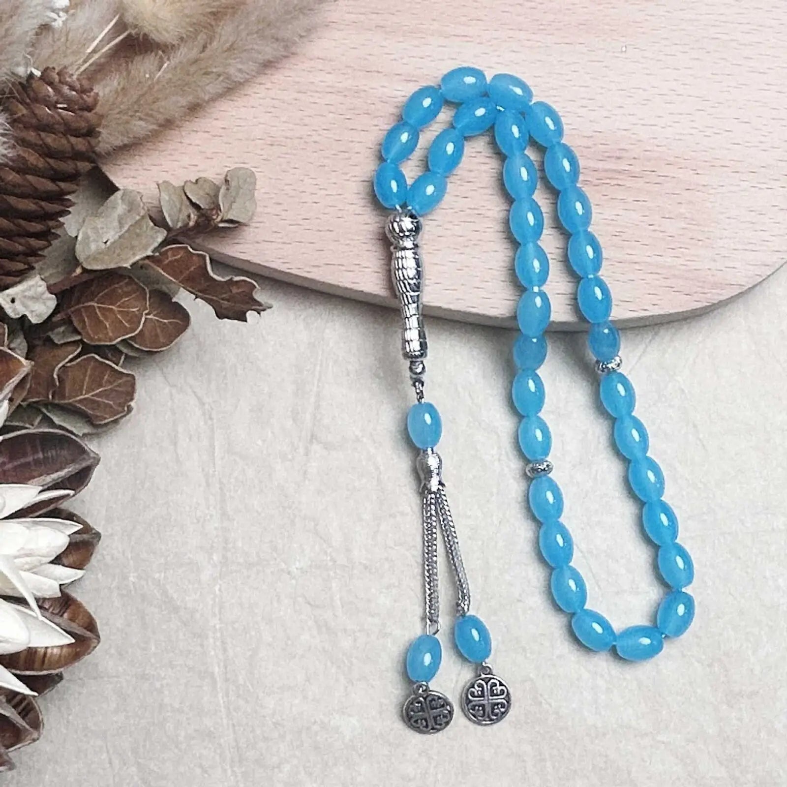 Ramadan Eid 33 Beads Glass Prayer Beads Islamic Rosary Turkey Tassel Pendant Jewelry Arabic Bracelet Gifts Middle East Muslim