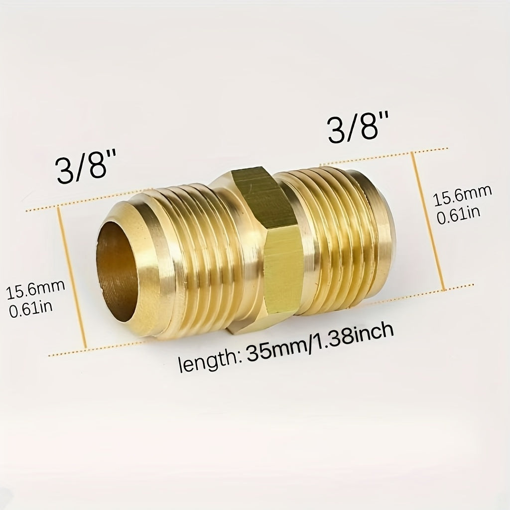 2 Copper Air Conditioner Copper Tube Adapters - 1/4" & 3/8" Male/Female Spark Thread Quick Couplers, Leak-Proof Double Head Fittings for Air Conditioning & Freeze Repair (US & EU Standard Threads), Freeze Connection, Copper C